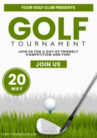 Green Golf Tournament Flyers A4 template