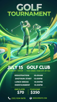 Green Golf Tournament Instagram Story template