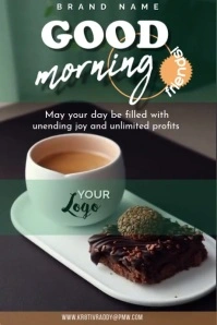 Green  Good Morning  Poster template