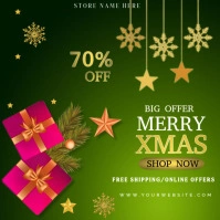 Green Gradient Christmas Sales Design Or Template  Instagram Post