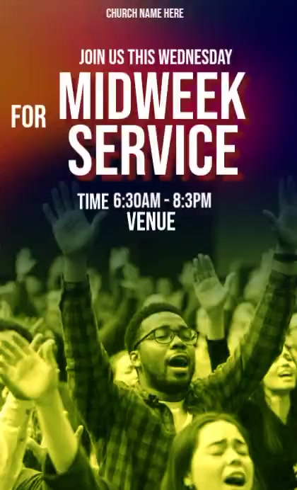 Weekly Service Green Green Gradient Midweek Church Service US Legal Video Template ...