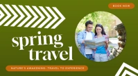 Green Gradient Spring Travel  Twitter Post template
