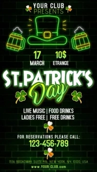 Green Gradient St. Patrick's Day Instagram Reel template