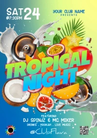 Green Gradient Tropical Night A5 template