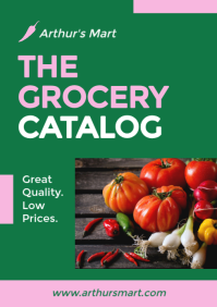 สีเทอร์ควอยซ์ Grocery Catalog A4 Template - Page 1