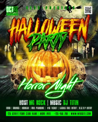 Green Halloween Party Instagram Portrait Template