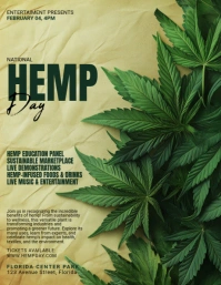 Green Grunge National Hemp Day Event Flyer (us Letter) template