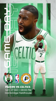 Green Grunge Nba Game Day Instagram Story template