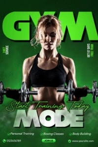 Green Gym Mode Póster template