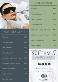 Green Hair Removal Price List Template A5