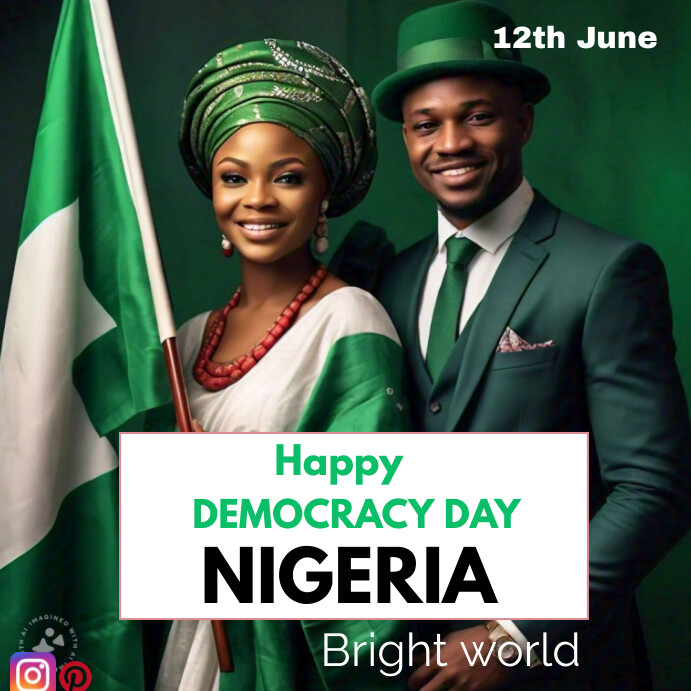 Green Happy Democracy Day Nigeria Instagram Template | PosterMyWall