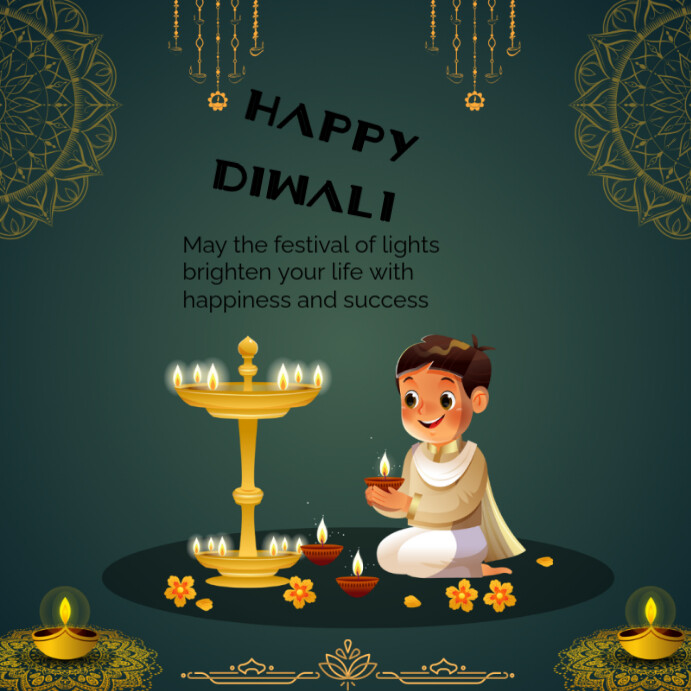 Green Happy Diwali Template Instagram Post PosterMyWall