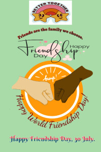 Green Happy Friendship Day Poster template