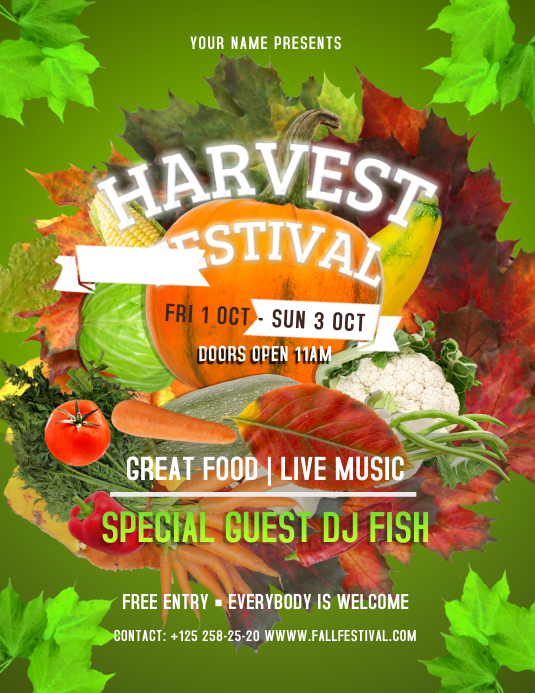 Sjabloon Groene Oogst Festival Flyer Postermywall