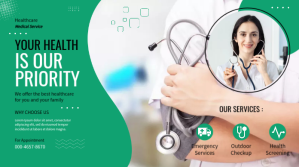 Green Healthcare Services Twitter Post template