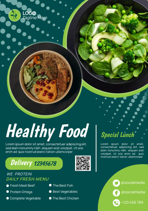 Green Healthy Food Flyer Template PosterMyWall Green Healthy Food Flyer Template PosterMyWall
