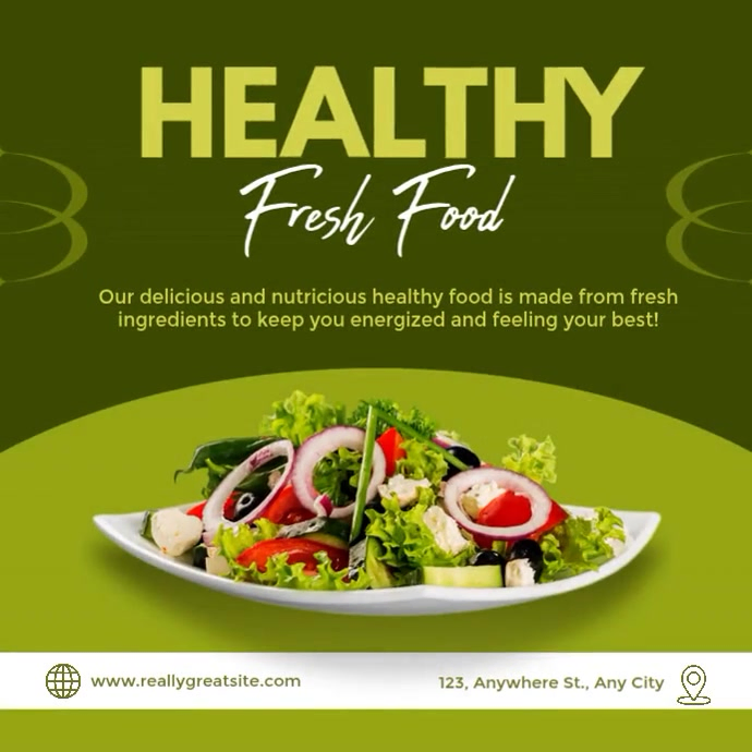 Green Healthy Food Promotion Instagram Post Video Template | PosterMyWall