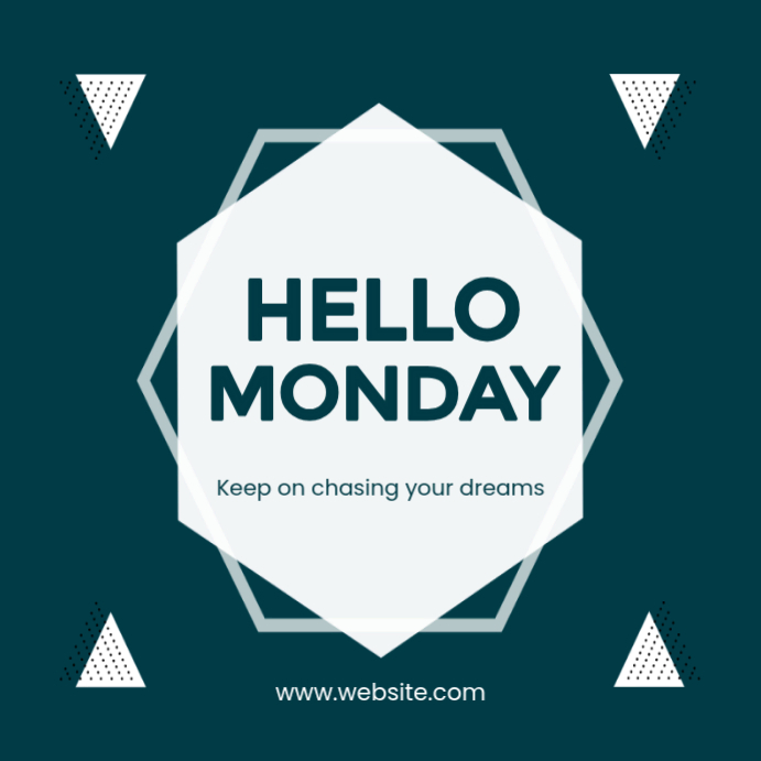 Green hello Monday Instagram Post Template | PosterMyWall