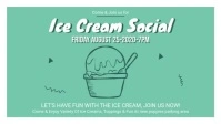 Green Ice Cream Social Facebook Banner template