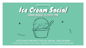 Green Ice Cream Social Facebook Banner template