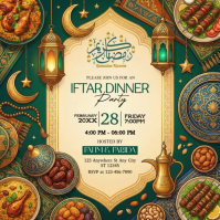 Green Iftar Dinner Invitation Instagram Post Video Iphosti le-Instagram template