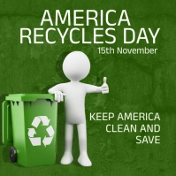 Green Illustrative America Recycles Day  Instagram Post template