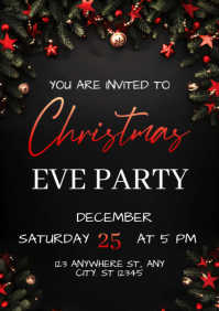 Green Illustrative Christmas Party A3 template