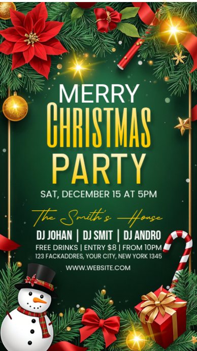 Copy of Green Illustrative Christmas Party Instagram Story | PosterMyWall