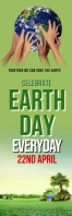 Green Illustrative Earth Day Banner 2' × 6' template
