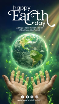 Green Illustrative Earth Day Instagram Story Video template