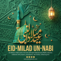 Verde Eid Milad un Nabi Celebration Pos Instagram Template
