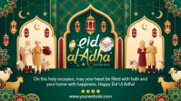 Green Illustrative Eid Ul Adha Celebration Digital Display template