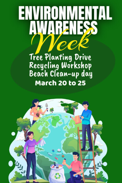 Copy of Green Illustrative Environmental Awareness Week Poster ...