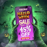 Green Illustrative Halloween Promotion Ad Instagram Post template
