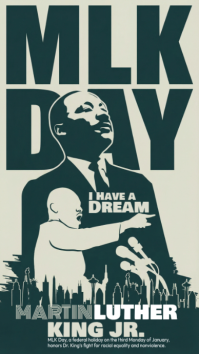 Green Illustrative Mlk Day Instagram Story template
