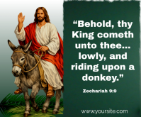 Green Illustrative Palm Sunday Bible quote Medium Rectangle Mittelgroßes Rechteck template