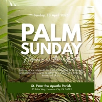Green Illustrative Palm Sunday Instagram Post Iphosti le-Instagram template