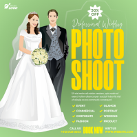 Green Illustrative Wedding Photography Instagram Post template