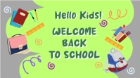 Green Illustrative Welcome Digital Display (16:9) template