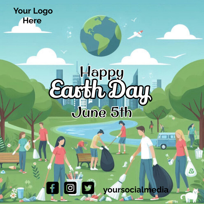 Green Illustrative World Environment Day Ins Template | PosterMyWall