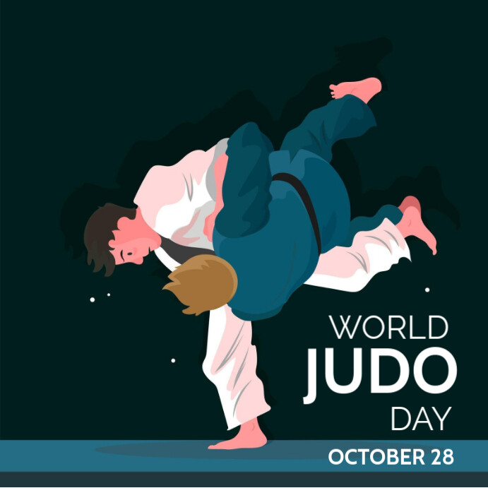 Green Illustrative World Judo Day Instagram Post Template PosterMyWall