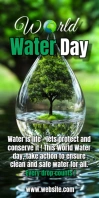 Green Illustrative World Water Day Roll Up Banner 3' × 6' template