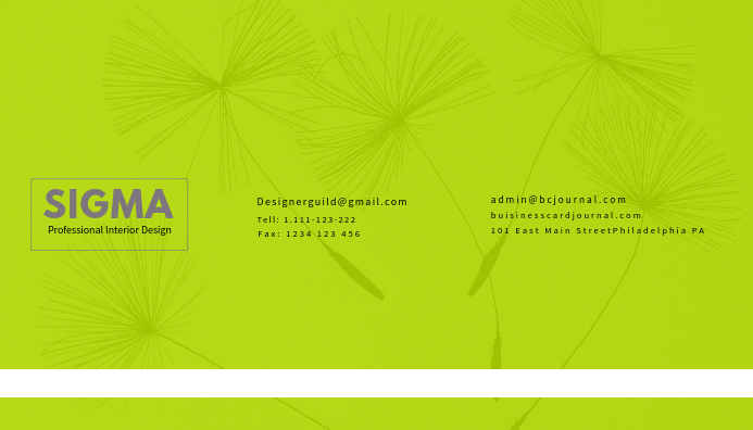 Green Interior Design Business Card Template Visitenkarte