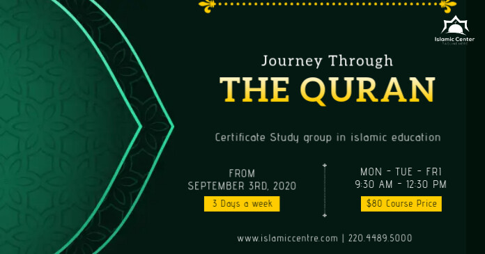 Green Islamic Sermon Invitation Facebook Post Template Postermywall