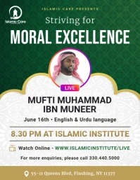 Green Islamic Sermon Invitation Flyer Ulotka (US Letter) template