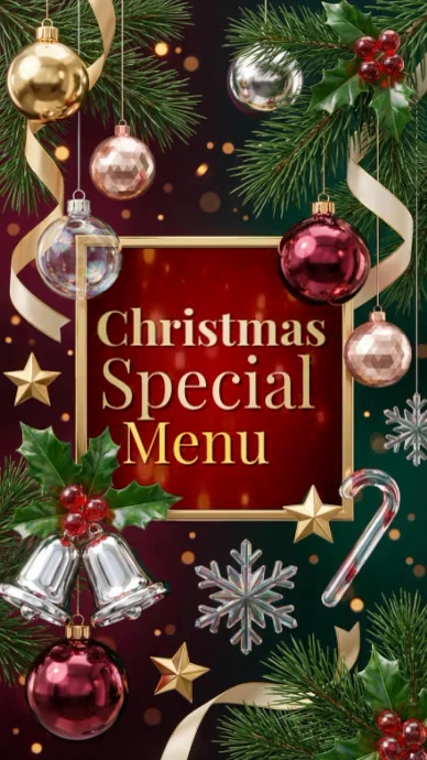 Green Joyful 3d Christmas Menu template intro Instagram Story ...