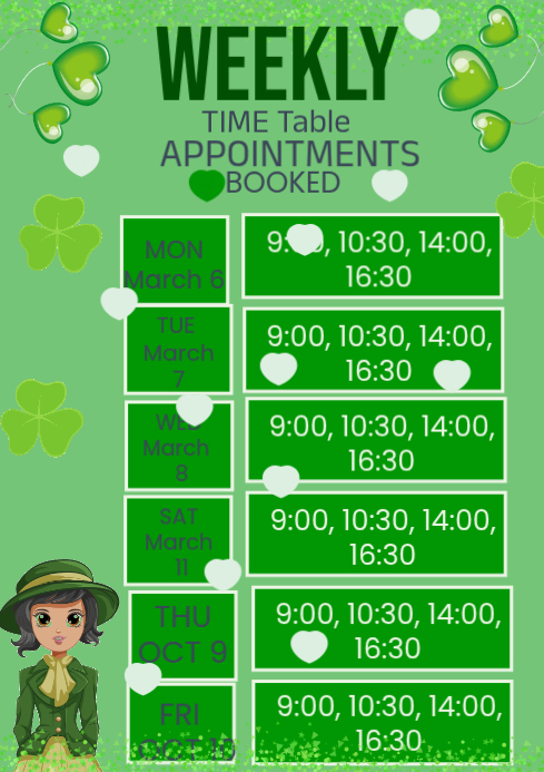 green Joyful Appointments Available This Week Template | PosterMyWall