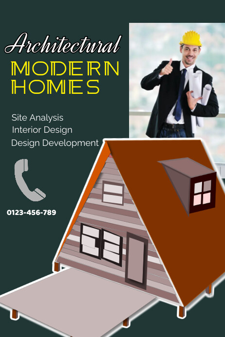 Green Joyful Architectural Modern Homes Post Template | PosterMyWall