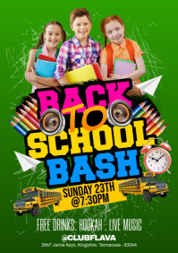 Green Joyful Back To School A5 template