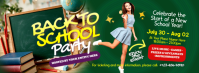 สีเขียว Back to School Party Foto Sampul Facebook Template